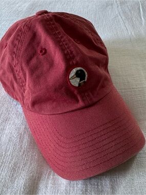 Duck Head Circle Patch Twill Hat, Red